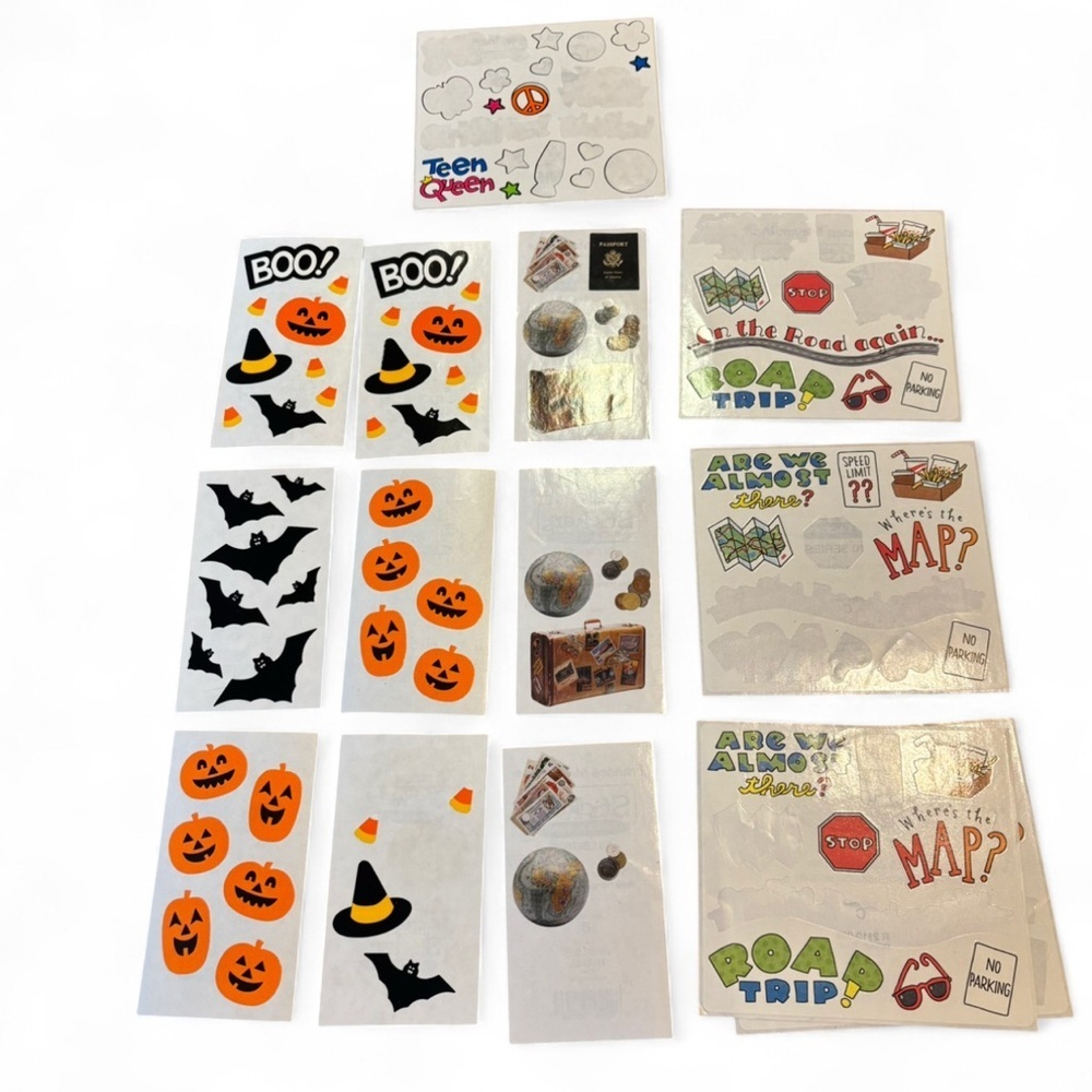 Vintage Frances Meyer Scrapbooking Sticker Lot Halloween & Travel